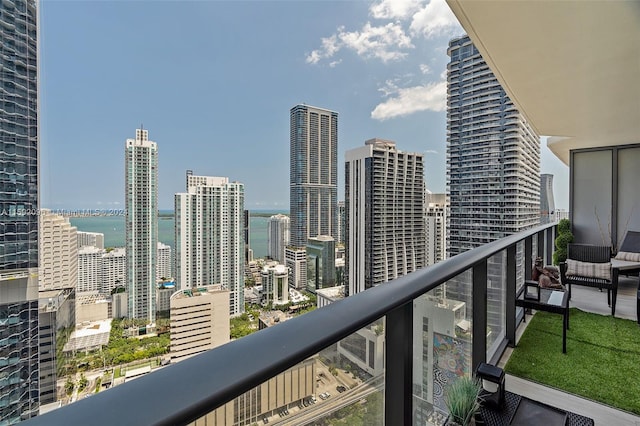 balcony with a water view