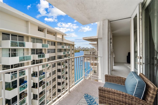 balcony with a water view