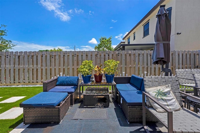 view of patio / terrace featuring outdoor lounge area