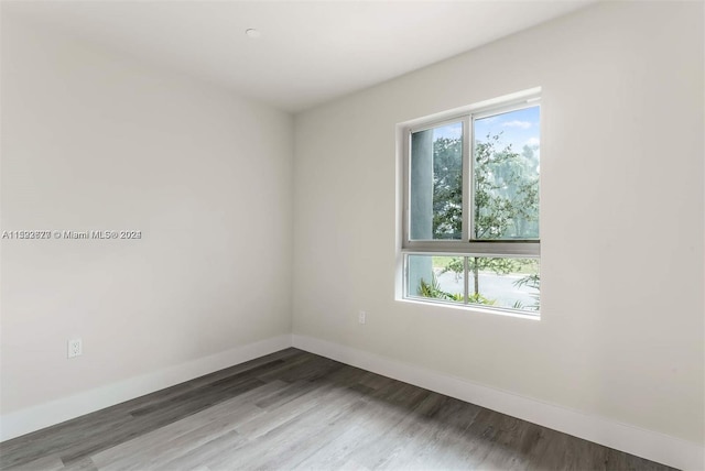 spare room with wood-type flooring