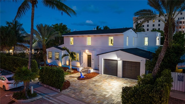 view of front facade with a garage