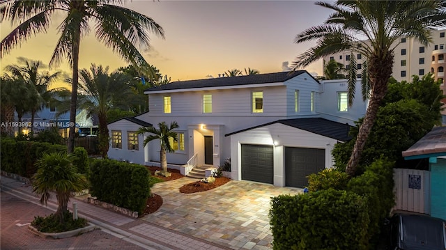 view of front of house featuring a garage