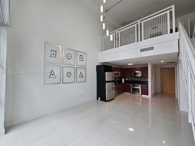 interior space with tile patterned floors