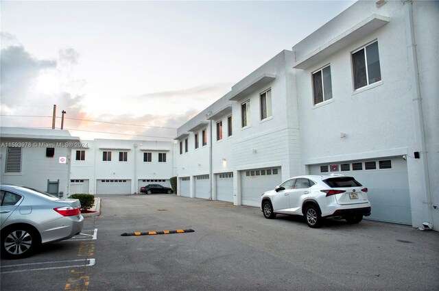 view of property featuring a garage