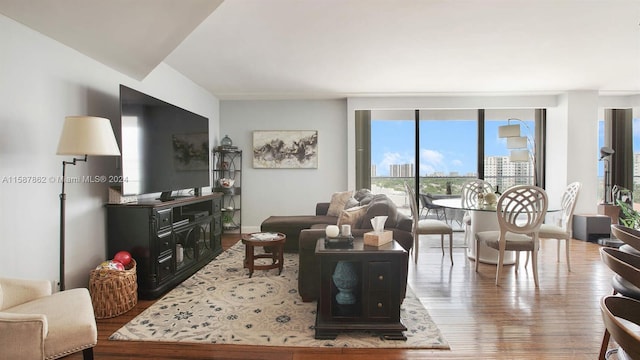 living room featuring hardwood / wood-style flooring