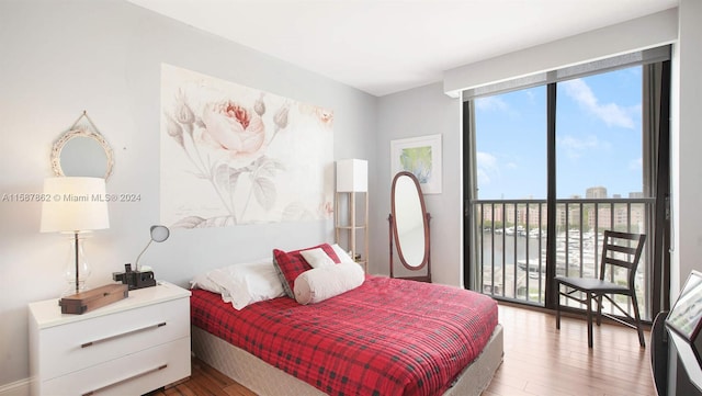 bedroom with wood-type flooring