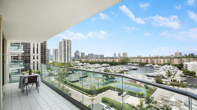 balcony with a water view