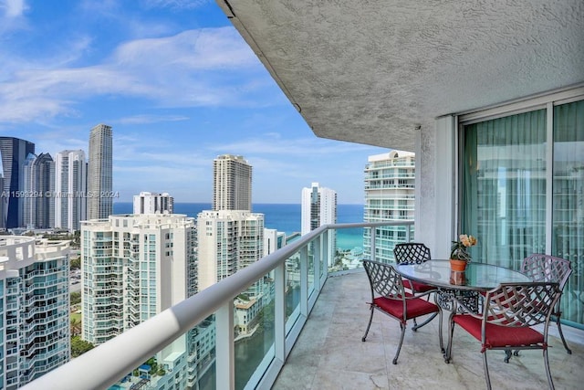 balcony with a water view