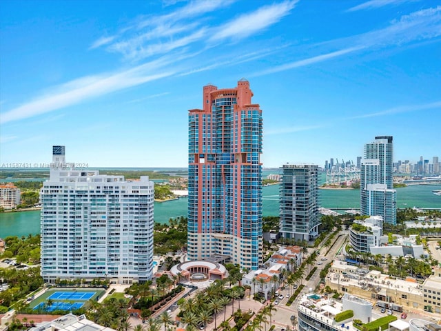 city view with a water view