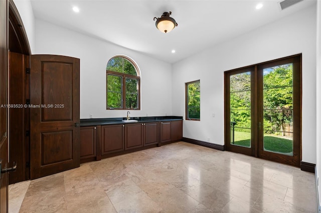 interior space featuring sink