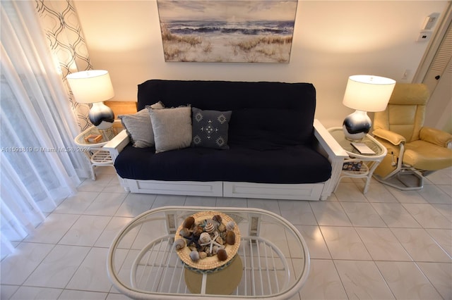 view of tiled living room