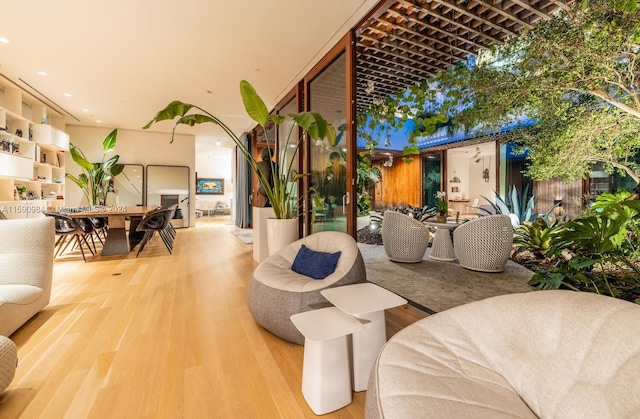 living room featuring hardwood / wood-style flooring