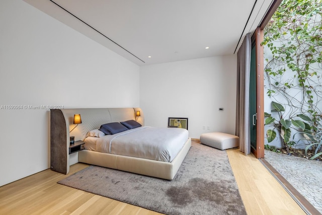 bedroom featuring light wood-type flooring