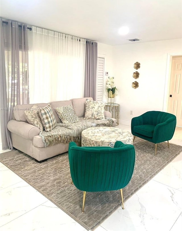 view of tiled living room