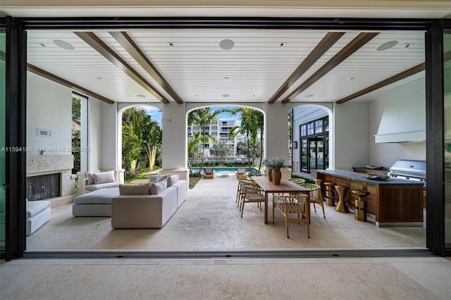 view of patio featuring grilling area and outdoor lounge area