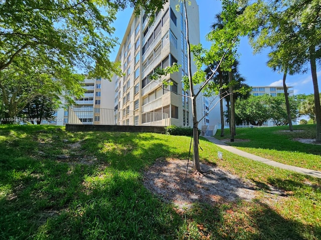 exterior space with a lawn