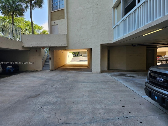 view of garage