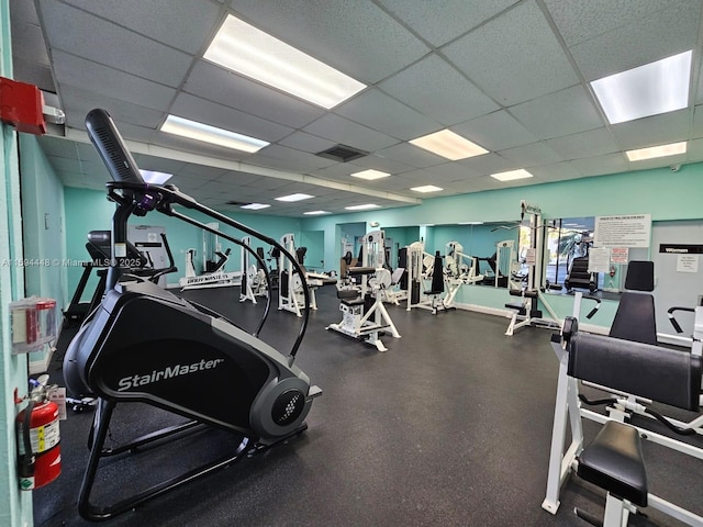 6921 Environ Blvd Unit 4N, Lauderhill, FL 33319 - gym with a paneled ceiling