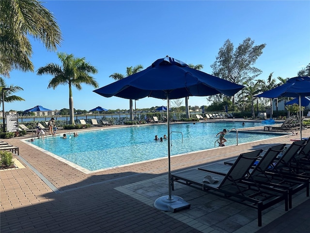 view of pool with a patio