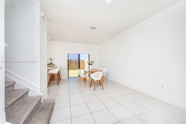 view of tiled dining area