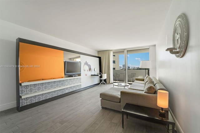 living room featuring hardwood / wood-style floors