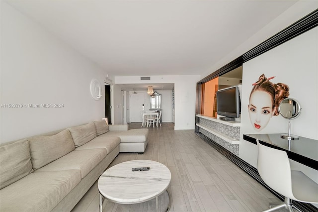 living room with wood-type flooring