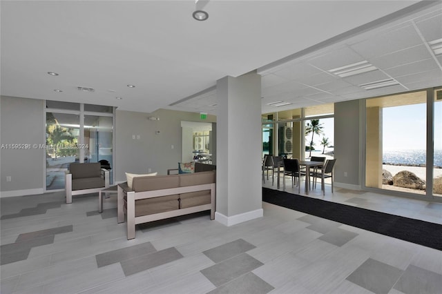 interior space featuring outdoor dining space and visible vents