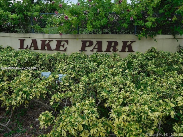 view of community sign