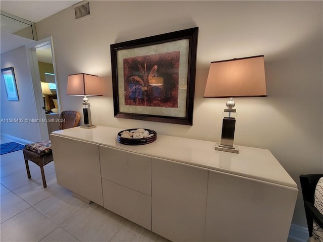 view of tiled living room