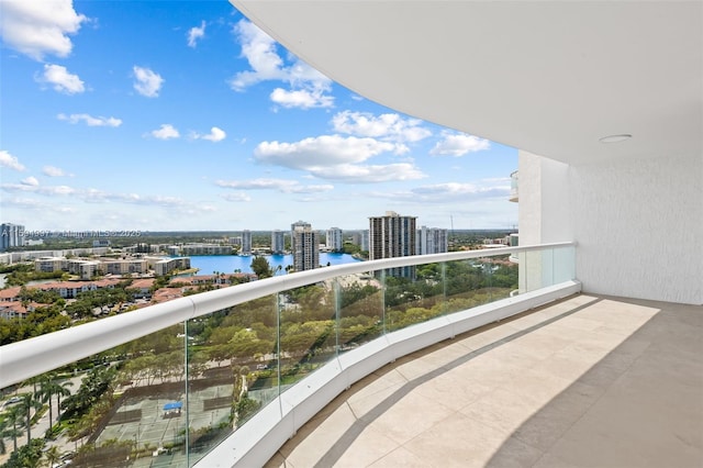 balcony with a water view