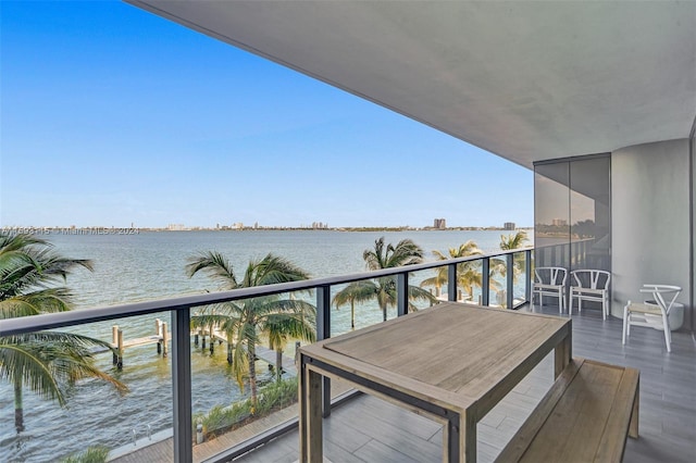 balcony with a water view