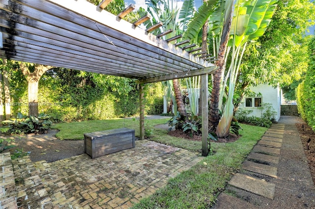 view of patio / terrace with a pergola