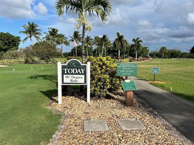 surrounding community featuring a lawn