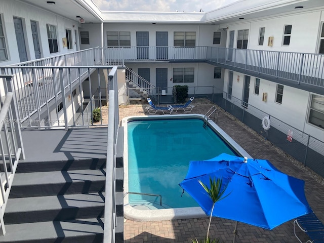 pool with stairway