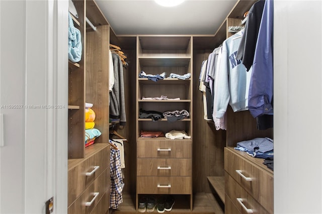 view of walk in closet