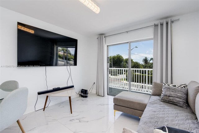 view of tiled living room