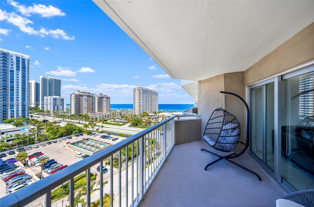 balcony with a water view