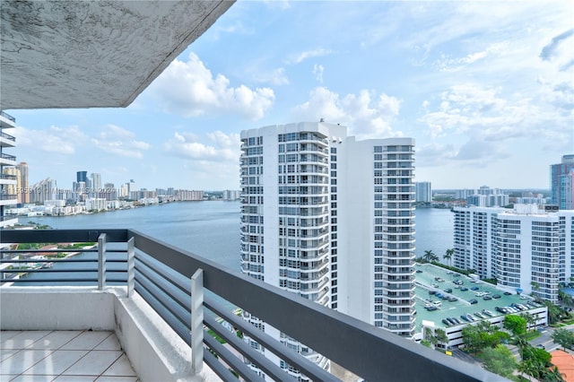 balcony with a water view