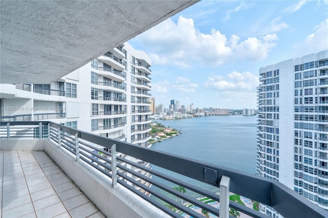 balcony with a water view