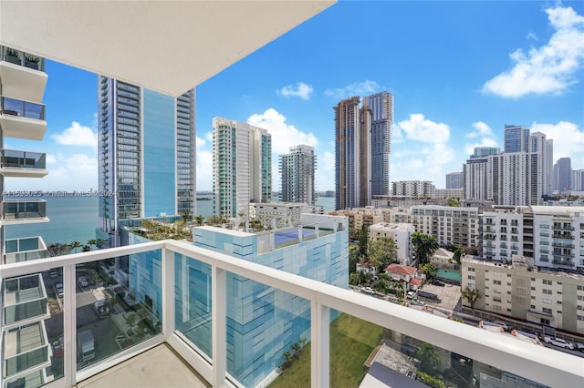 balcony with a water view