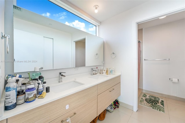 bathroom featuring vanity and tile patterned floors