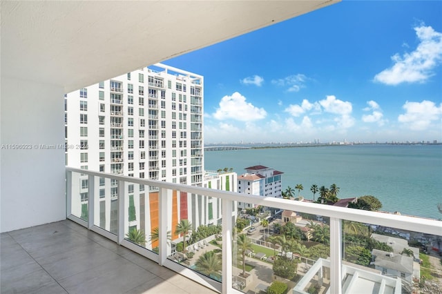 balcony with a water view