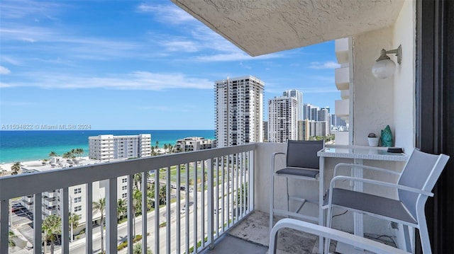 balcony with a water view