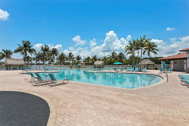 view of pool with a patio area