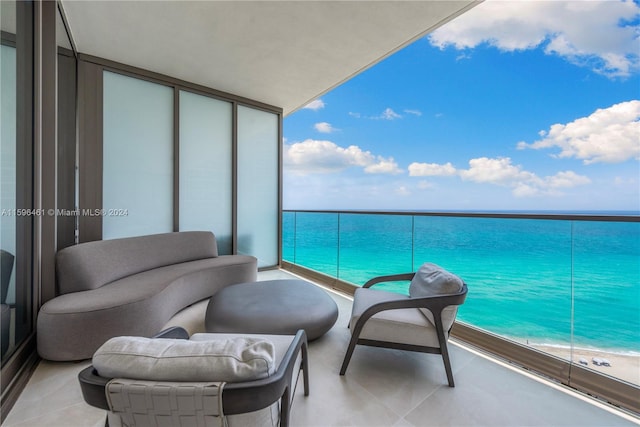 balcony with a water view