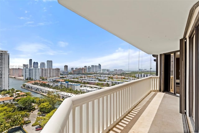 balcony with a water view