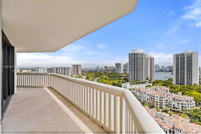 balcony with a water view