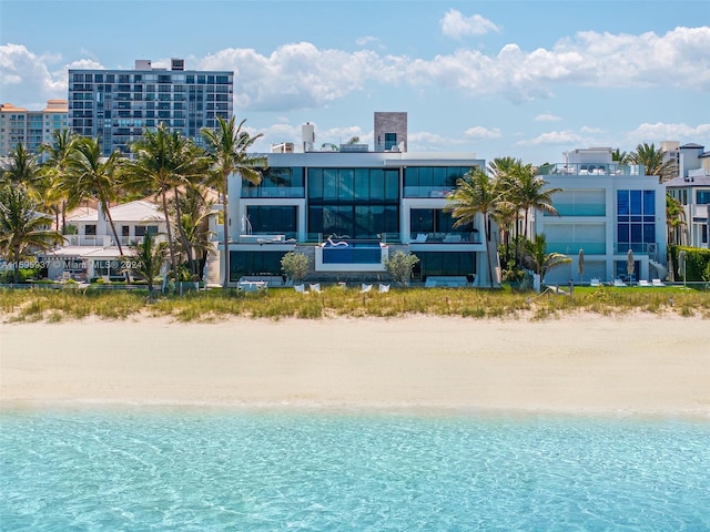 water view with a view of the beach