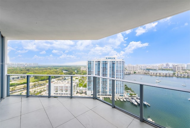 balcony with a water view