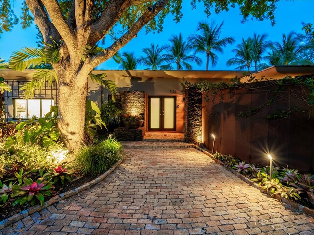 exterior space featuring french doors